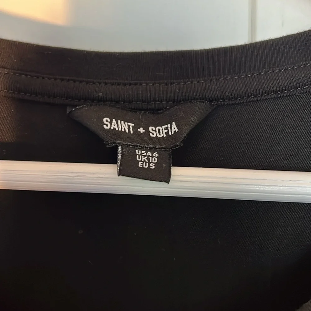 Saint + Sofia long cotton black dress size small - Picture 3 of 6